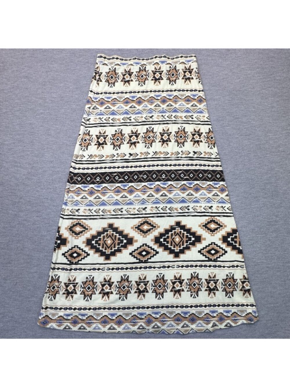 Angie Maxi A-Line Skirt Womens Size Small Light Yellow Geometric Pull On Aztec - Picture 6 of 15